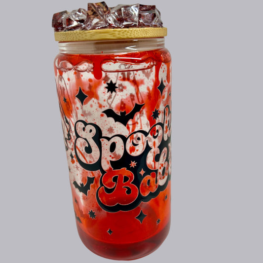 "Spooky Babe" 160z Snow Globe Glass Cup